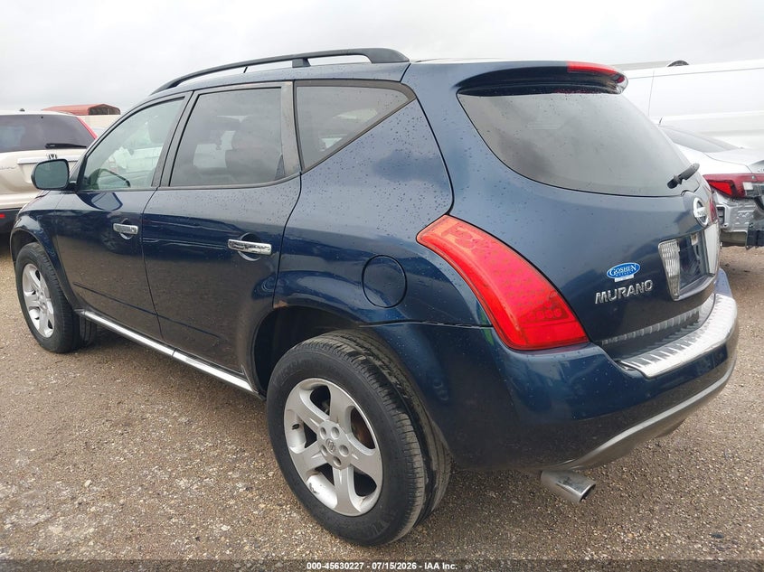 2007 Nissan Murano VIN JN8AZ08W27W634392 IAAI salvage auction — FRONT & REAR, Original (Texas), sold $350 on 2026-07-27 (photo 3)