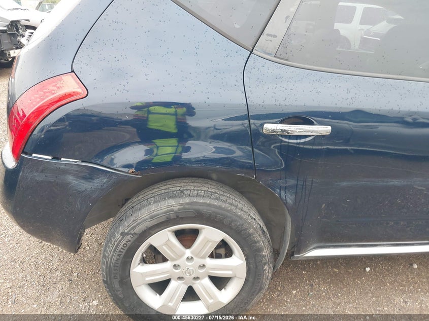 2007 Nissan Murano VIN JN8AZ08W27W634392 IAAI salvage auction — FRONT & REAR, Original (Texas), sold $350 on 2026-07-27 (photo 6)
