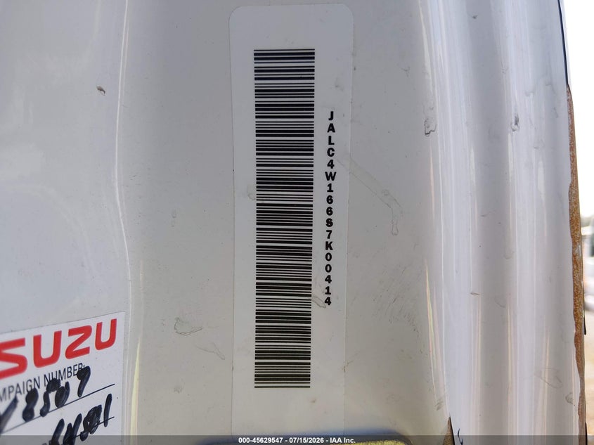 2025 Isuzu Npr VIN JALC4W166S7K00414 IAAI salvage auction — FRONT END, Bill Of Sale (Washington), sold $1,100 on 2026-07-29 (photo 8)