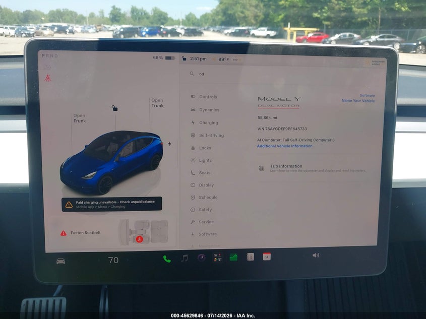 2023 Tesla Model y VIN 7SAYGDEF9PF645733 IAAI salvage auction — REAR END, Salvage Title, sold $12,100 on 2026-07-25 (photo 7)