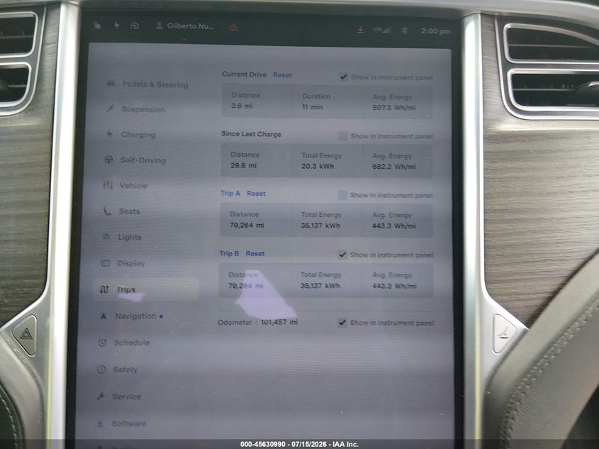 2016 Tesla Model x VIN 5YJXCBE21GF006123 IAAI salvage auction — FRONT END, Salvage Title, sold $7,500 on 2026-08-31 (photo 7)
