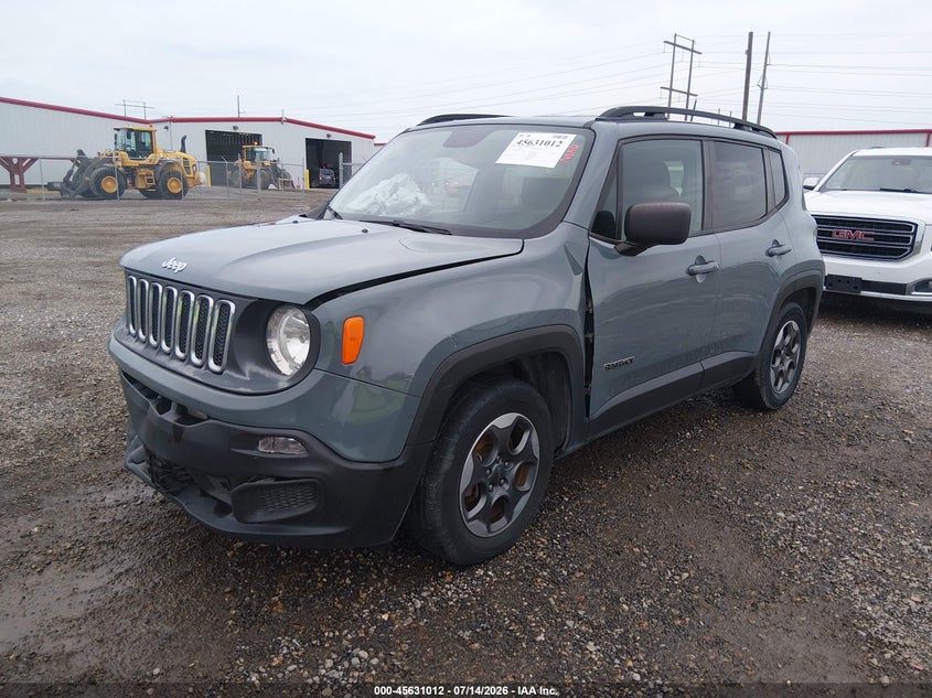 2017 Jeep Renegade VIN ZACCJAAB9HPE50560 IAAI salvage auction — RIGHT FRONT, Salvage Title, sold $1,450 on 2026-08-01 (photo 2)