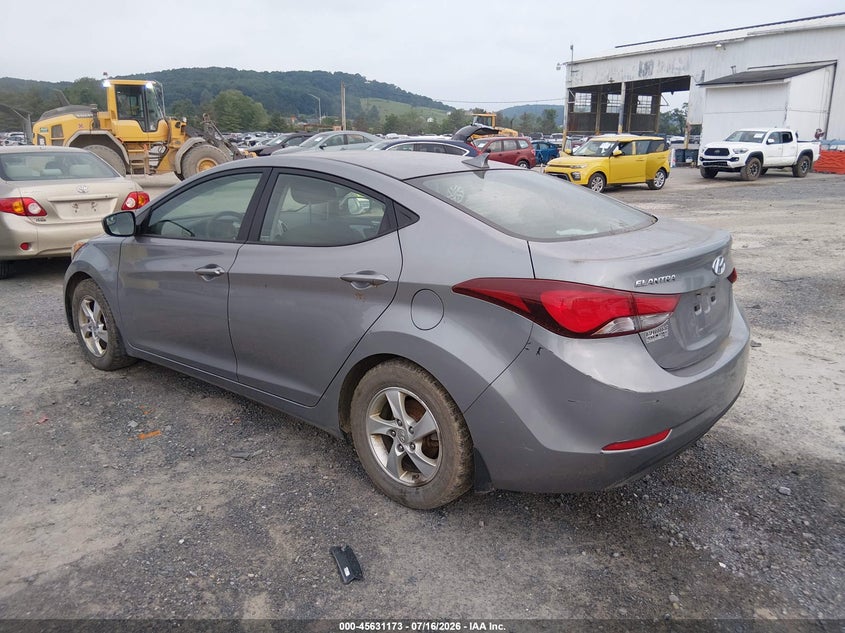2015 Hyundai Elantra VIN KMHDH4AE3FU452680 IAAI salvage auction — NORMAL WEAR, Clear (Pennsylvania), sold $575 on 2026-07-29 (photo 3)