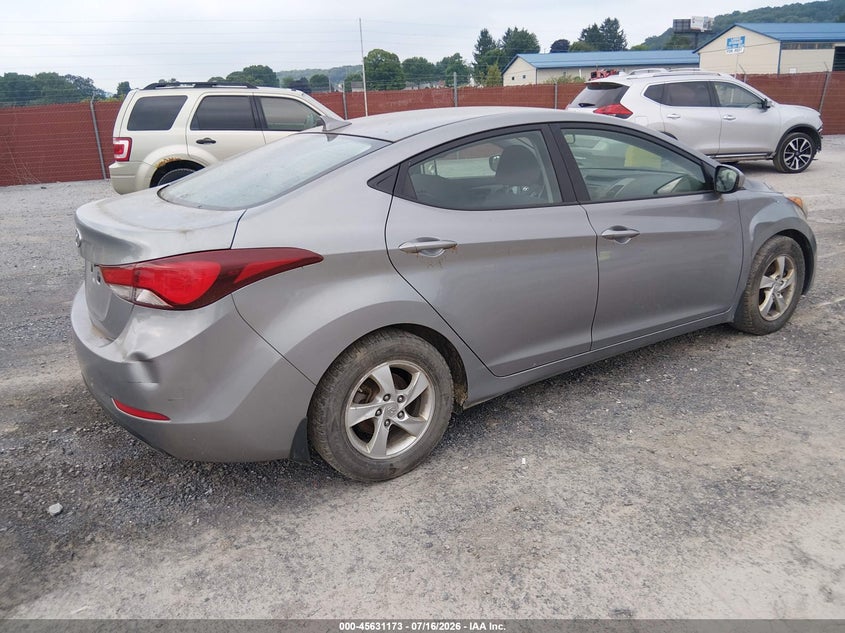 2015 Hyundai Elantra VIN KMHDH4AE3FU452680 IAAI salvage auction — NORMAL WEAR, Clear (Pennsylvania), sold $575 on 2026-07-29 (photo 4)
