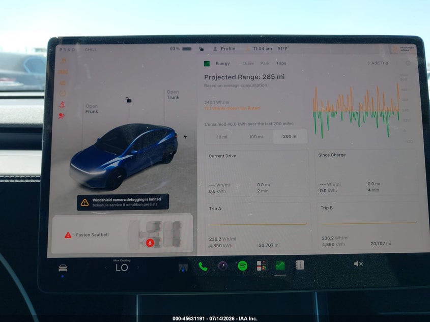 2026 Tesla Model y VIN 7SAYGDEDXTF392866 IAAI salvage auction — FRONT END, Salvage (California), sold $18,975 on 2026-07-15 (photo 7)