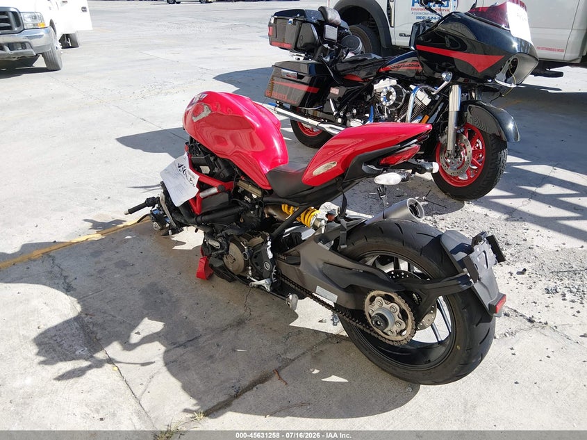 2015 Ducati Monster VIN ZDM1RBSV4FB006433 IAAI salvage auction — FRONT END, Non-Repairable (California), sold $750 on 2026-08-10 (photo 3)