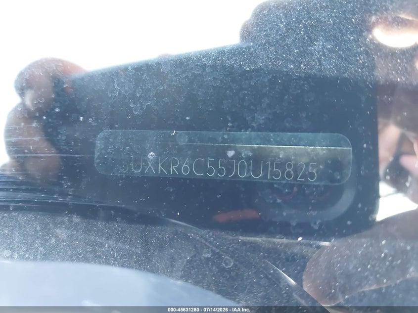 2018 BMW X5 VIN 5UXKR6C55J0U15825 IAAI salvage auction — FRONT END, Mv-907A (New York), sold $2,350 on 2026-07-28 (photo 9)