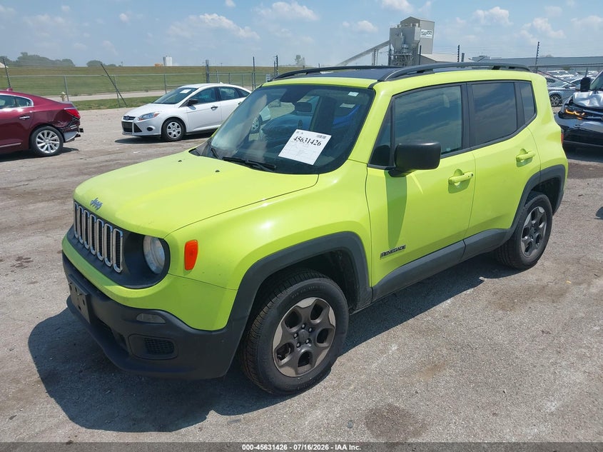 2017 Jeep Renegade VIN ZACCJBAB3HPF91808 IAAI salvage auction — NORMAL WEAR, Wait Title, sold $1,250 on 2026-08-12 (photo 2)