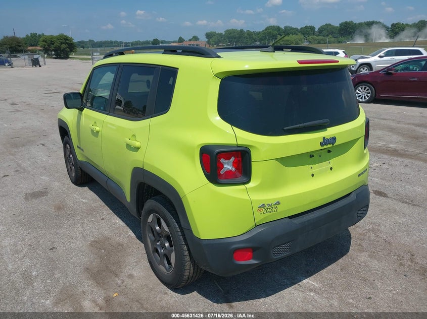 2017 Jeep Renegade VIN ZACCJBAB3HPF91808 IAAI salvage auction — NORMAL WEAR, Wait Title, sold $1,250 on 2026-08-12 (photo 3)