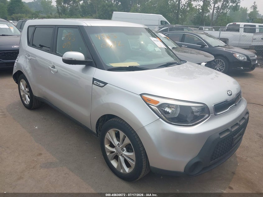 2014 Kia Soul VIN KNDJP3A51E7740733 IAAI salvage auction — REAR END, Salvage Title, sold $1,300 on 2026-08-01 (photo 1)