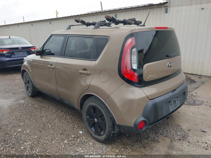 2016 Kia Soul VIN KNDJN2A29G7307802 IAAI salvage auction — THEFT, Original (Texas), sold $900 on 2026-07-29 (photo 3)