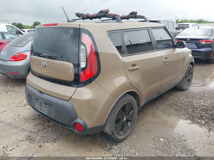 2016 Kia Soul VIN KNDJN2A29G7307802 IAAI salvage auction — THEFT, Original (Texas), sold $900 on 2026-07-29 (photo 4)