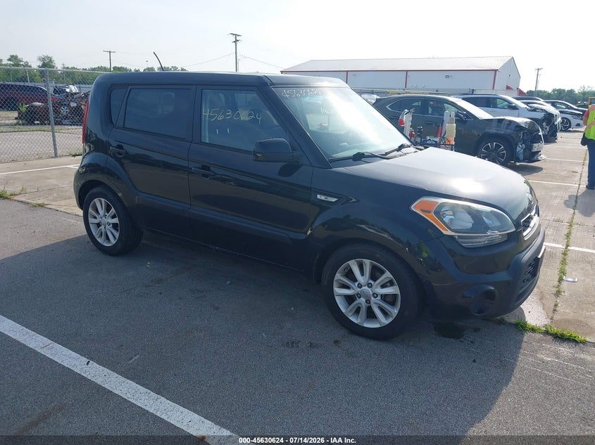 2013 Kia Soul VIN KNDJT2A53D7610098 IAAI salvage auction — NORMAL WEAR, Clear (Indiana), sold $350 on 2026-07-24 (photo 1)