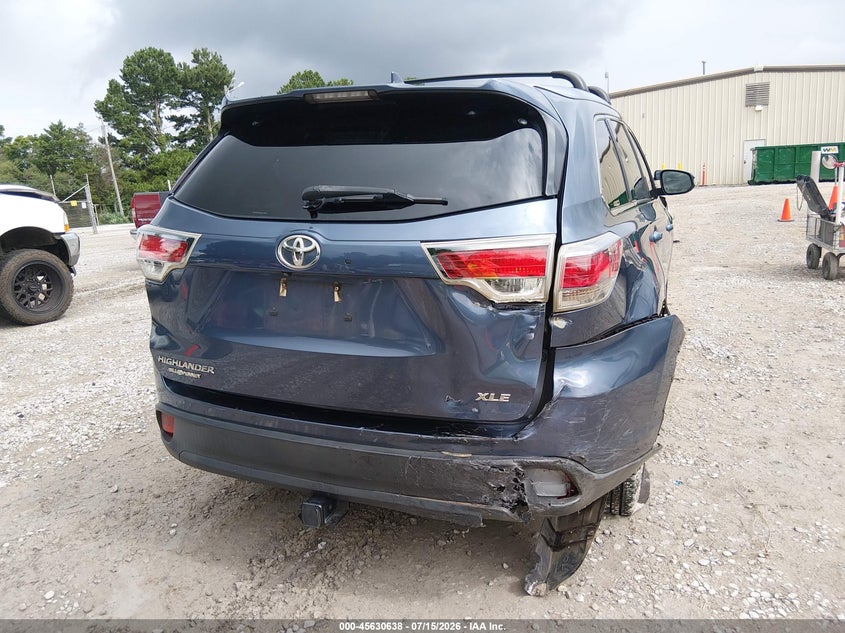 2016 Toyota Highlander VIN 5TDKKRFH5GS127998 IAAI salvage auction — REAR END, Salvage (Alabama), sold $5,700 on 2026-08-02 (photo 6)