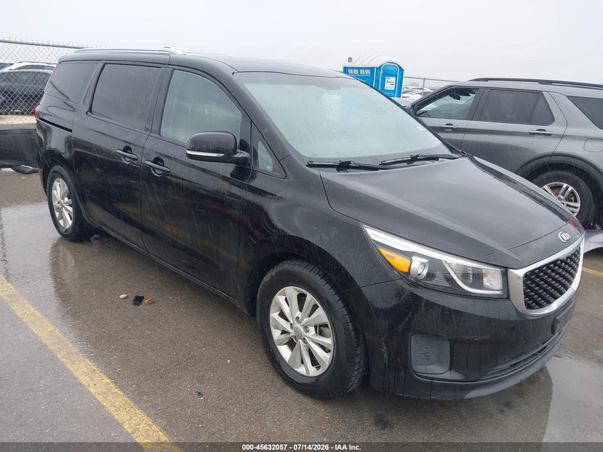 2016 Kia SEDONA VIN KNDMB5C10G6150579 IAAI salvage auction — NORMAL WEAR, Clear (Texas), sold $25 on 2026-07-23 (photo 1)