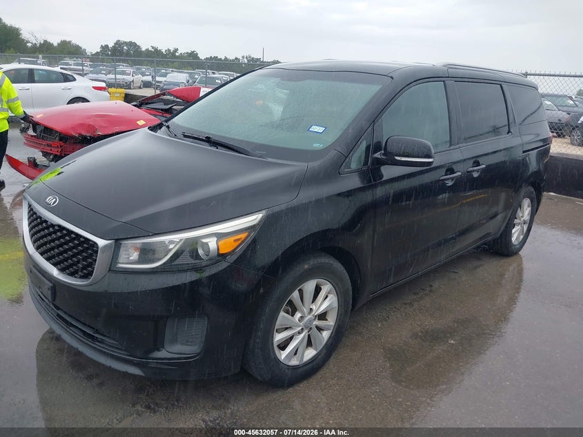 2016 Kia SEDONA VIN KNDMB5C10G6150579 IAAI salvage auction — NORMAL WEAR, Clear (Texas), sold $25 on 2026-07-23 (photo 2)