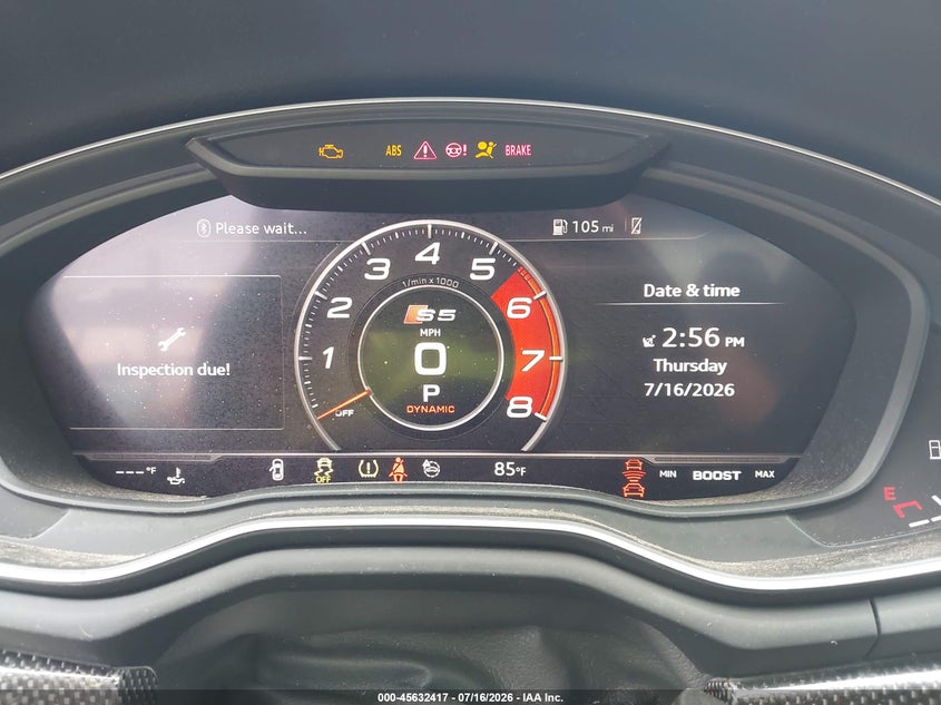 2019 Audi S5 VIN WAUR4AF55KA050844 IAAI salvage auction — ENGINE DAMAGE, Nrc Lienholder Repossession Paperwork (Texas), sold $3,750 on 2026-07-29 (photo 7)