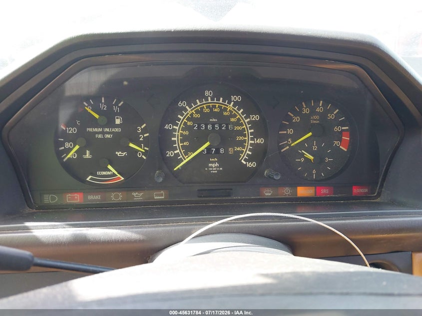 1987 Mercedes-benz 300 VIN WDBEA30D5HA368184 IAAI salvage auction — NORMAL WEAR, Original (Texas), sold $250 on 2026-07-23 (photo 7)