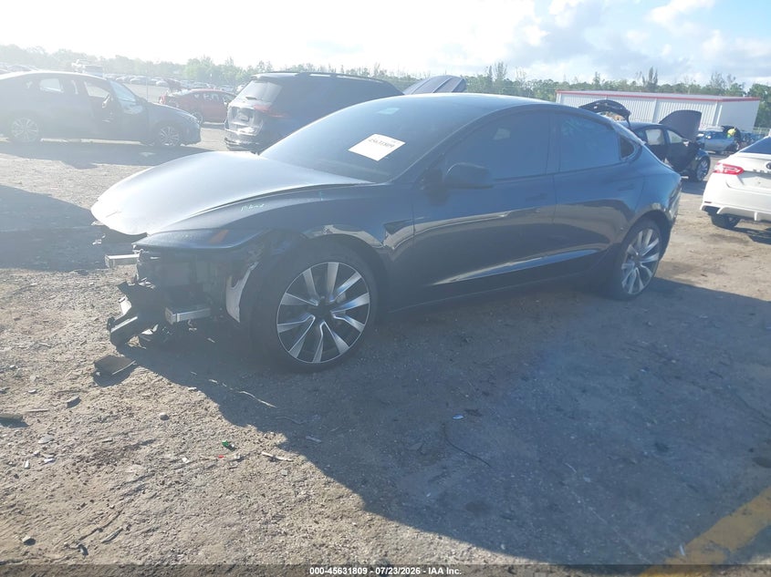 2025 Tesla Model 3 VIN 5YJ3E1EAXSF045246 IAAI salvage auction — FRONT END, Wait Title, sold $10,825 on 2026-09-08 (photo 2)