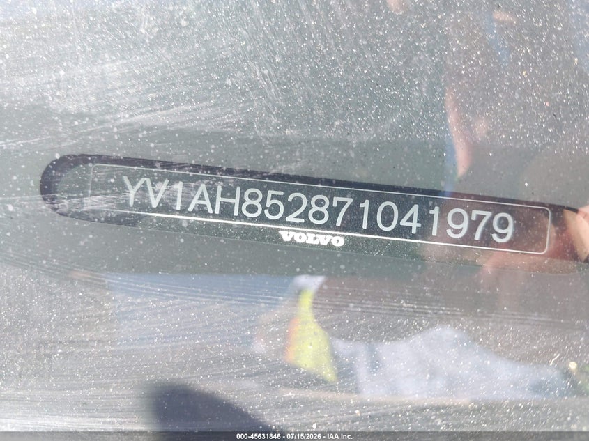 2007 Volvo S80 VIN YV1AH852871041979 IAAI salvage auction — RIGHT FRONT, Salvage (California), sold $675 on 2026-08-20 (photo 9)