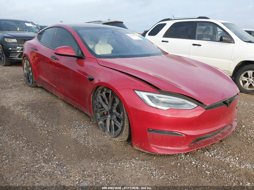 2022 Tesla Model s VIN 5YJSA1E67NF462623 IAAI salvage auction — ENGINE DAMAGE, Nrc Lienholder Repossession Paperwork (Texas), sold $5,600 on 2026-07-30 (photo 1)