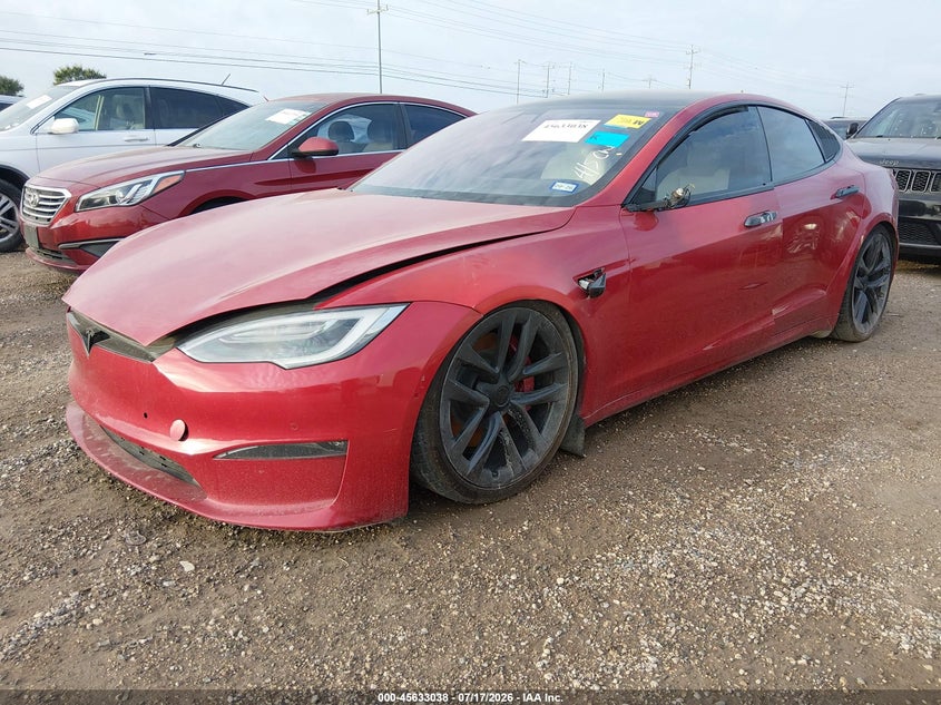2022 Tesla Model s VIN 5YJSA1E67NF462623 IAAI salvage auction — ENGINE DAMAGE, Nrc Lienholder Repossession Paperwork (Texas), sold $5,600 on 2026-07-30 (photo 2)