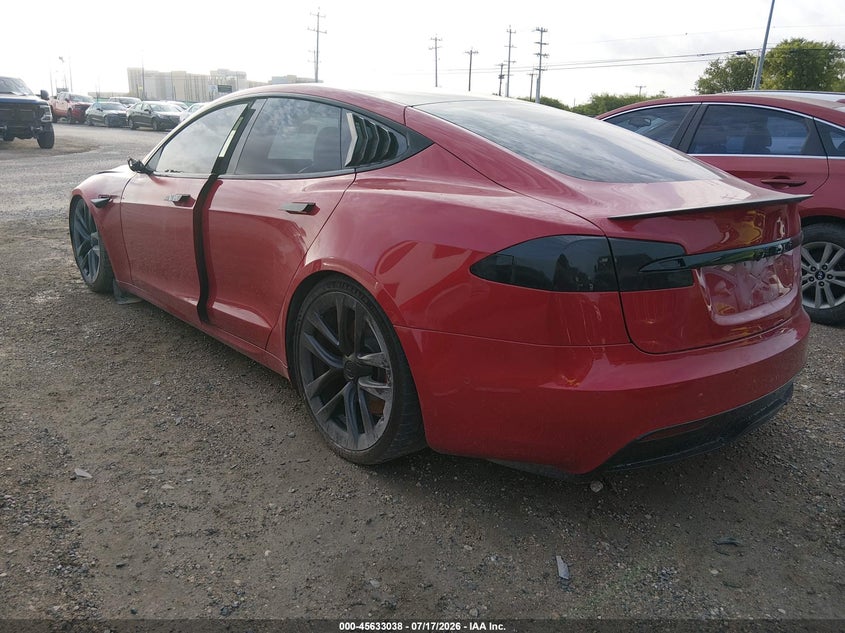2022 Tesla Model s VIN 5YJSA1E67NF462623 IAAI salvage auction — ENGINE DAMAGE, Nrc Lienholder Repossession Paperwork (Texas), sold $5,600 on 2026-07-30 (photo 3)