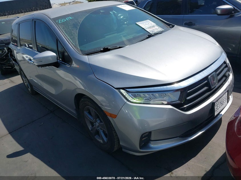 2022 Honda Odyssey VIN 5FNRL6H54NB017393 IAAI salvage auction — RIGHT SIDE, Salvage Title, sold $7,100 on 2026-07-29 (photo 1)