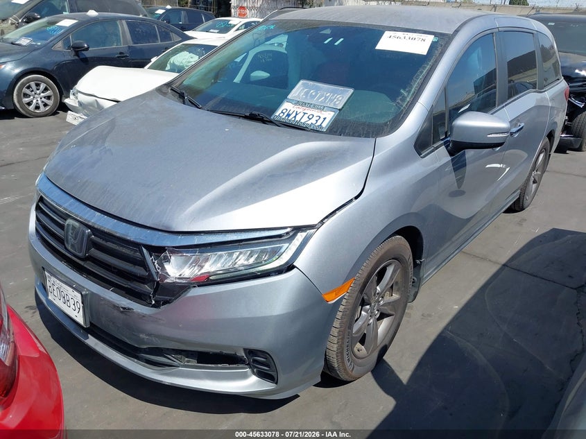 2022 Honda Odyssey VIN 5FNRL6H54NB017393 IAAI salvage auction — RIGHT SIDE, Salvage Title, sold $7,100 on 2026-07-29 (photo 2)