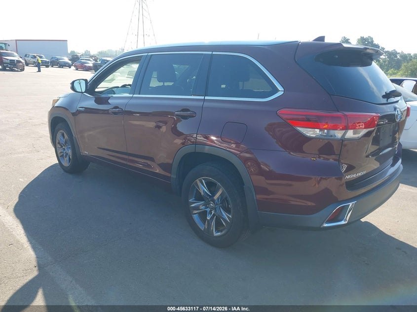 2017 Toyota Highlander hybrid VIN 5TDDGRFH8HS025011 IAAI salvage auction — NORMAL WEAR, Clear (Tennessee), sold $6,200 on 2026-07-28 (photo 3)