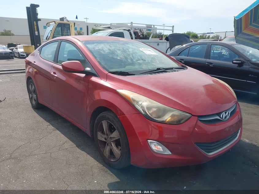 2012 Hyundai Elantra VIN KMHDH4AE4CU261832 IAAI salvage auction — LEFT SIDE, Salvage Certificate (California), sold $1,325 on 2026-07-31 (photo 1)