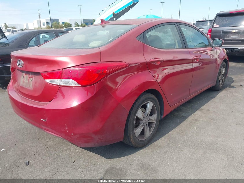 2012 Hyundai Elantra VIN KMHDH4AE4CU261832 IAAI salvage auction — LEFT SIDE, Salvage Certificate (California), sold $1,325 on 2026-07-31 (photo 4)