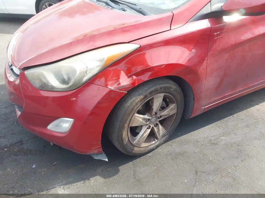 2012 Hyundai Elantra VIN KMHDH4AE4CU261832 IAAI salvage auction — LEFT SIDE, Salvage Certificate (California), sold $1,325 on 2026-07-31 (photo 6)