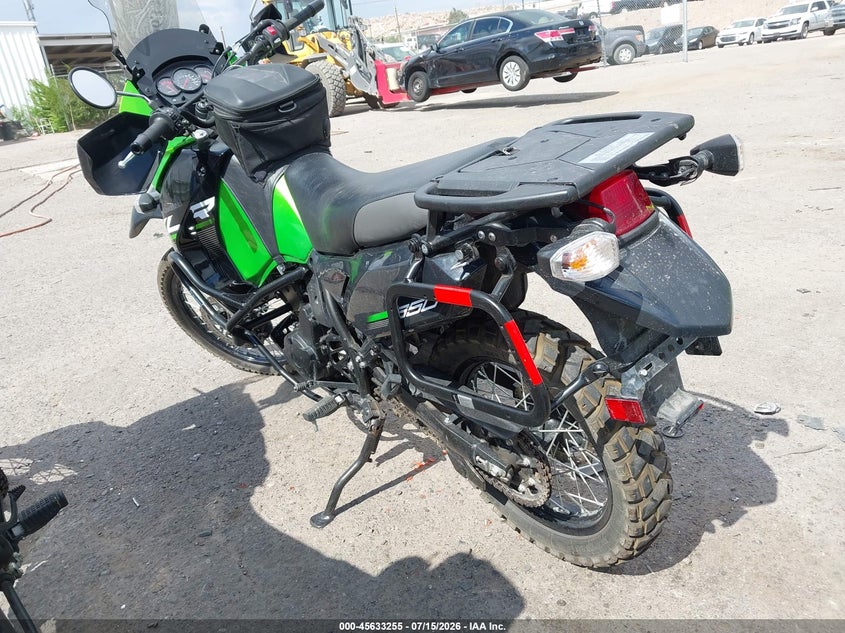 2014 Kawasaki Kl650 VIN JKAKLEE15EDA74607 IAAI salvage auction — FRONT END, Clear (New Mexico), sold $1,550 on 2026-07-20 (photo 3)