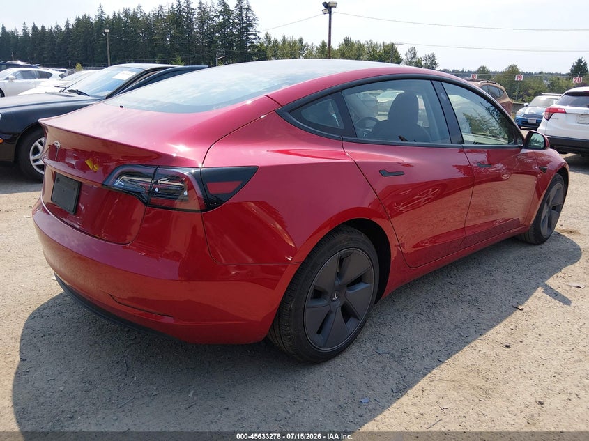 2023 Tesla Model 3 VIN 5YJ3E1EA8PF475283 IAAI salvage auction — RIGHT FRONT, Bill Of Sale (Washington), sold $3,150 on 2026-07-30 (photo 4)