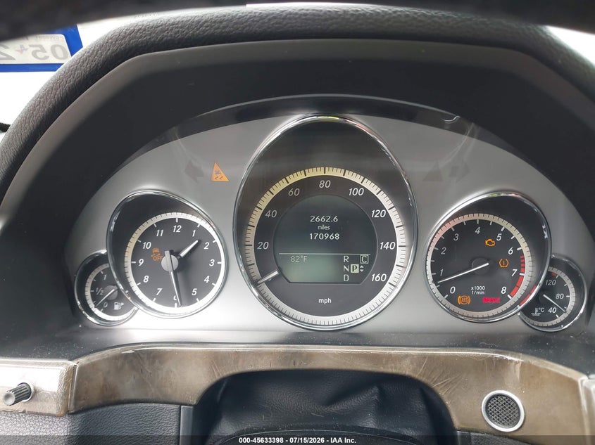 2010 Mercedes-benz E-class VIN WDDHF5GB3AA112525 IAAI salvage auction — NORMAL WEAR, Original (Texas), sold $900 on 2026-08-05 (photo 7)