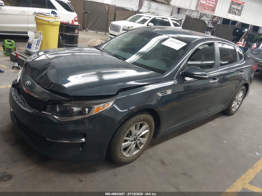 2016 Kia Optima VIN 5XXGT4L33GG078588 IAAI salvage auction — FRONT END, Salvage Title, sold $1,350 on 2026-07-28 (photo 2)