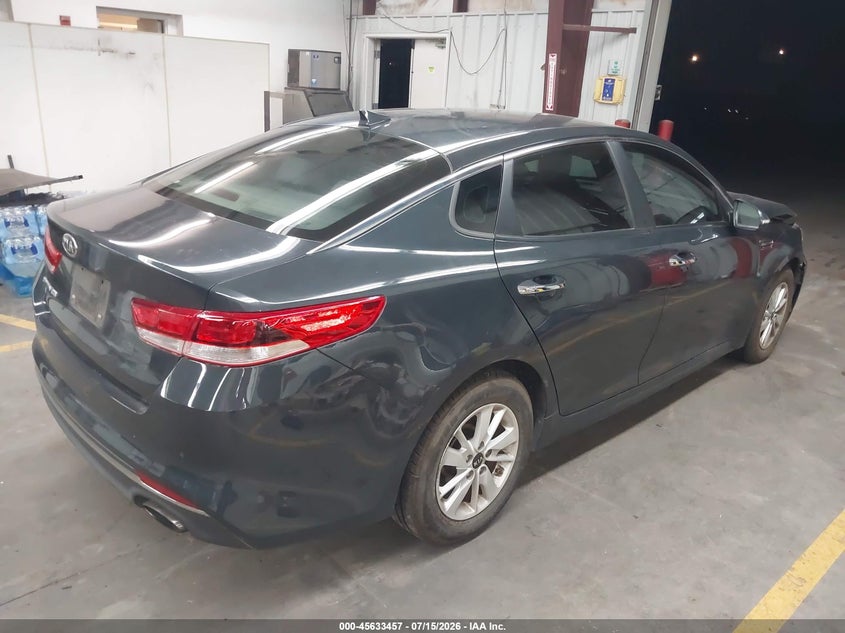 2016 Kia Optima VIN 5XXGT4L33GG078588 IAAI salvage auction — FRONT END, Salvage Title, sold $1,350 on 2026-07-28 (photo 4)