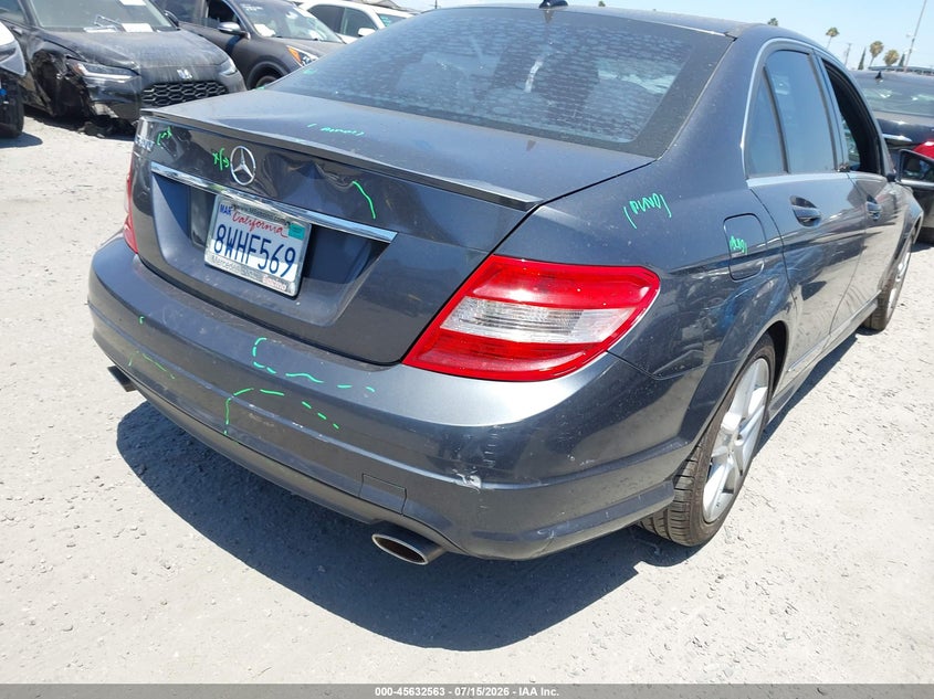 2011 Mercedes-benz C class VIN WDDGF5EBXBR145040 IAAI salvage auction — REAR END, Salvage Certificate (California), sold $875 on 2026-08-05 (photo 4)