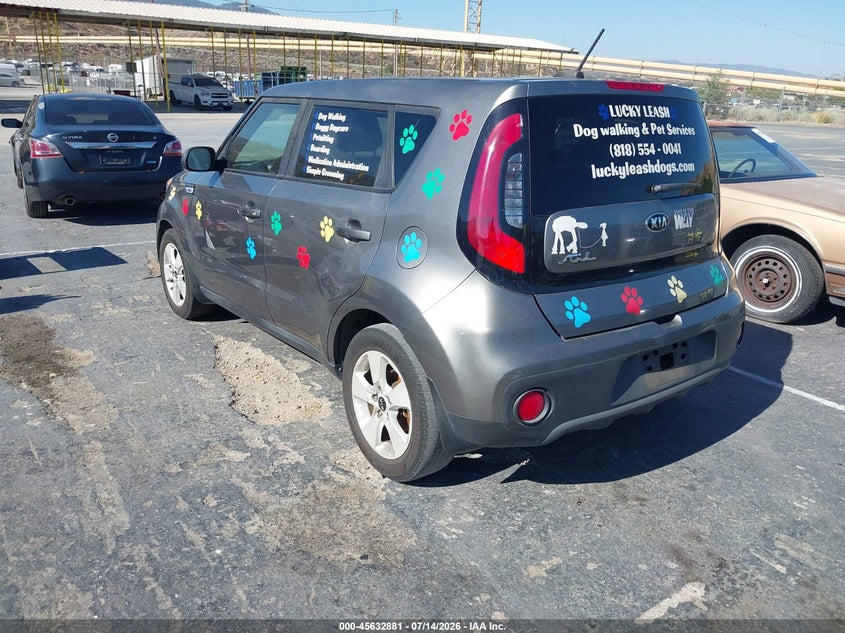 2017 Kia Soul VIN KNDJN2A24H7496649 IAAI salvage auction — NORMAL WEAR, Clear - Dealer Only (California), sold $400 on 2026-07-29 (photo 3)