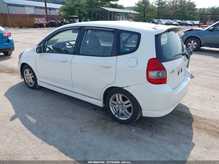 2007 Honda Fit VIN JHMGD38657S021727 IAAI salvage auction — NORMAL WEAR, Clear (Pennsylvania), sold $225 on 2026-07-22 (photo 3)