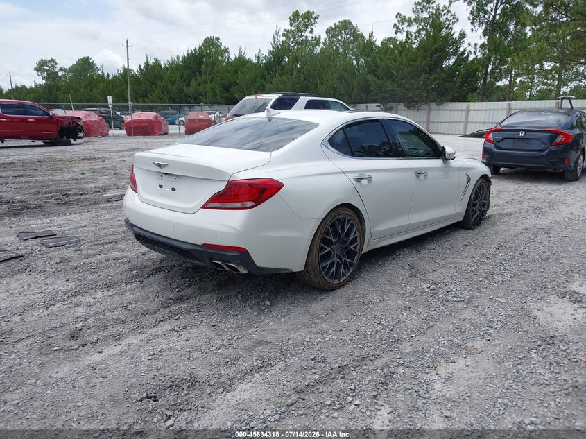 2020 Genesis G70 VIN KMTG34LA8LU051147 IAAI salvage auction — FRONT END, Certificate Of Destruction (Florida), sold $3,850 on 2026-07-30 (photo 4)