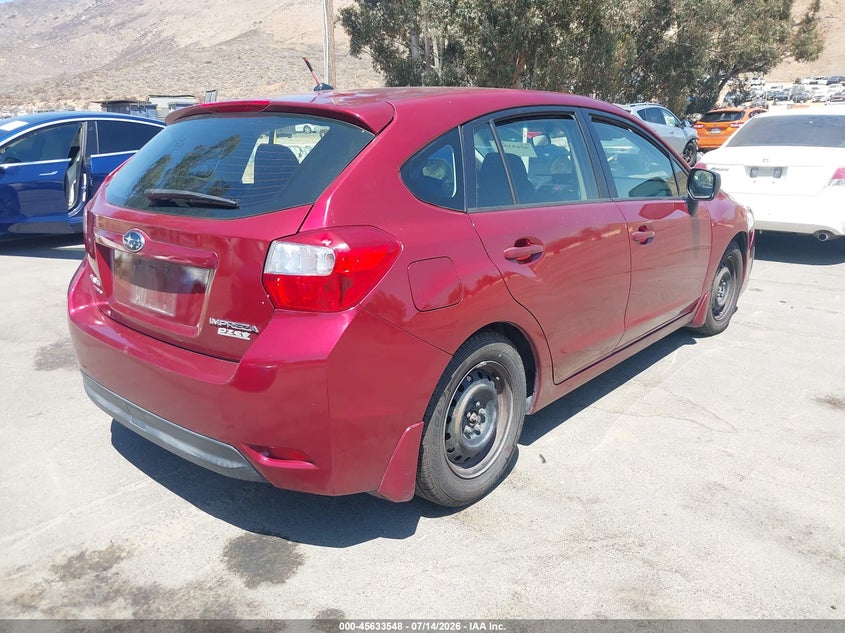 2014 Subaru Impreza VIN JF1GPAA64E8260189 IAAI salvage auction — NORMAL WEAR, Rebuilt (Washington), sold $425 on 2026-07-28 (photo 4)