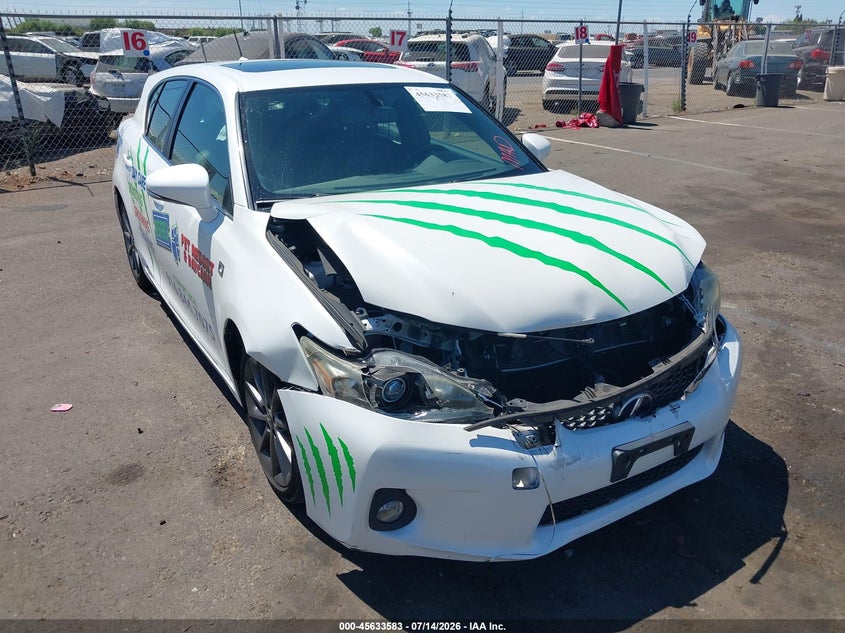 2012 Lexus Ct VIN JTHKD5BH5C2092842 IAAI salvage auction — FRONT END, Salvage Title, sold $3,250 on 2026-07-29 (photo 1)