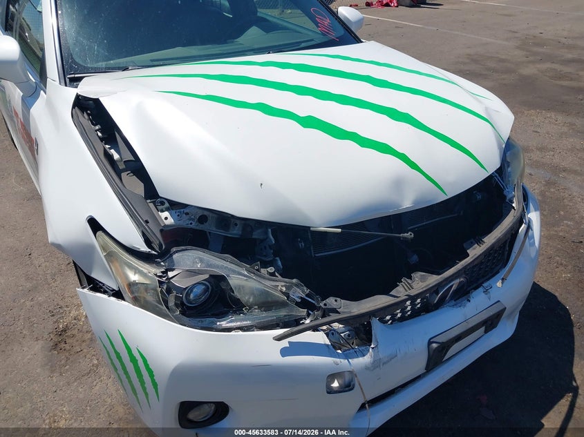 2012 Lexus Ct VIN JTHKD5BH5C2092842 IAAI salvage auction — FRONT END, Salvage Title, sold $3,250 on 2026-07-29 (photo 6)