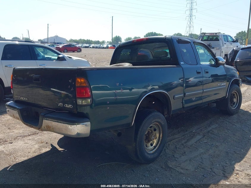 2000 Toyota Tundra VIN 5TBBT4418YS122116 IAAI salvage auction — NORMAL WEAR, Clear (Indiana), sold $300 on 2026-07-29 (photo 4)