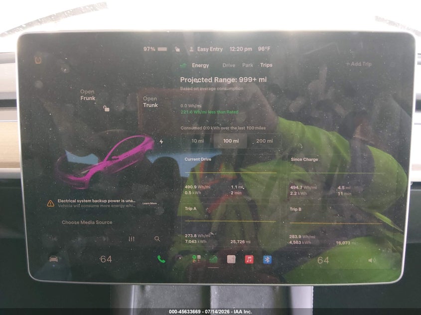 2023 Tesla Model 3 VIN 5YJ3E1EA7PF560230 IAAI salvage auction — SIDE, Salvage Title, sold $4,600 on 2026-07-29 (photo 7)