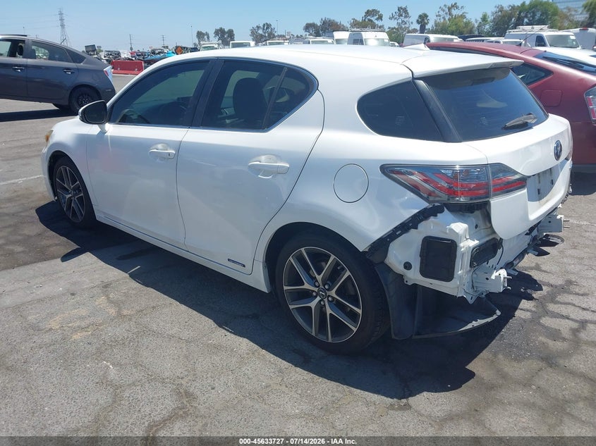 2012 Lexus Ct VIN JTHKD5BH5C2116296 IAAI salvage auction — REAR END, Salvage Title, sold $4,250 on 2026-07-30 (photo 3)