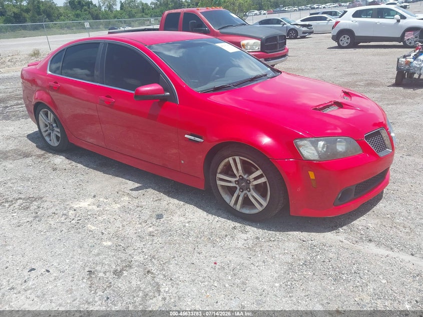 2008 Pontiac G8 VIN 6G2ER57798L144403 IAAI salvage auction — LEFT FRONT, Clear (Florida), sold $1,075 on 2026-07-30 (photo 1)