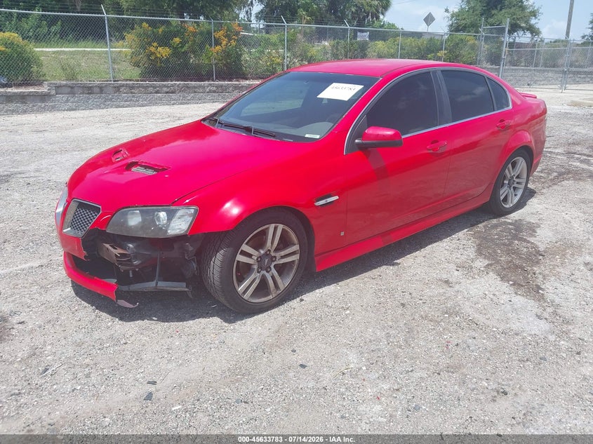 2008 Pontiac G8 VIN 6G2ER57798L144403 IAAI salvage auction — LEFT FRONT, Clear (Florida), sold $1,075 on 2026-07-30 (photo 2)